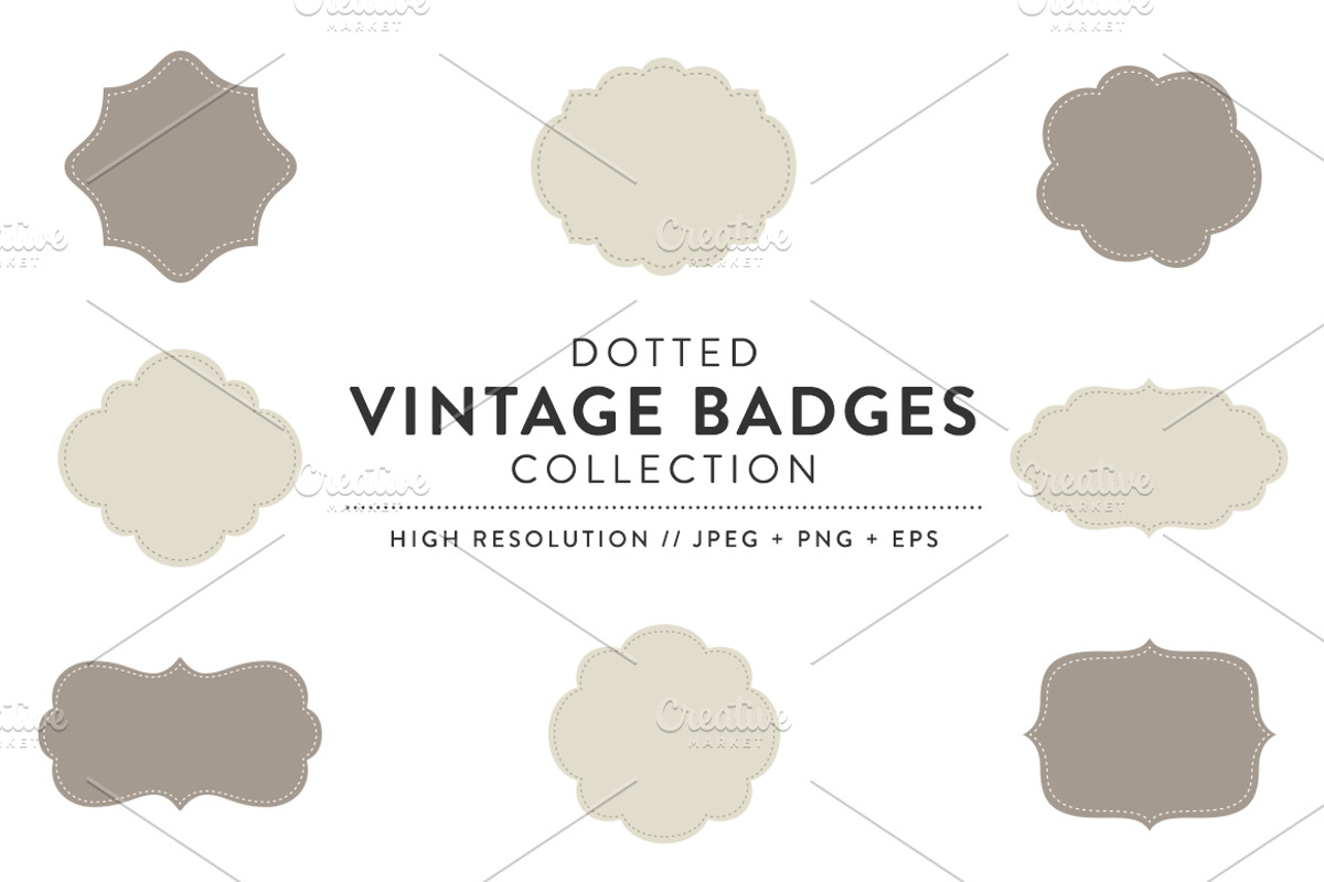 Dotted Vintage Badges Collections, an Object Graphic by LineByLine