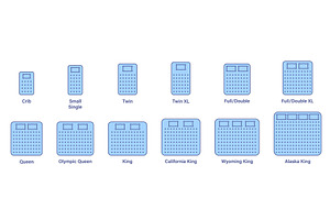 Mattress Sizes for Bedroom, an Object Illustration by Vector Creator