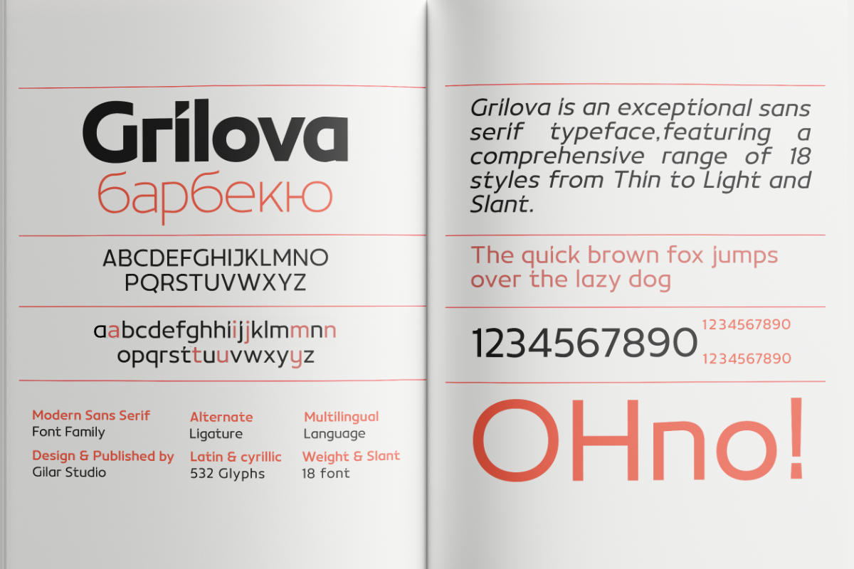 Grilova - Sans Serif Font Family, a Sans Serif Font by Gilar Studio (Photo 10 of 15)