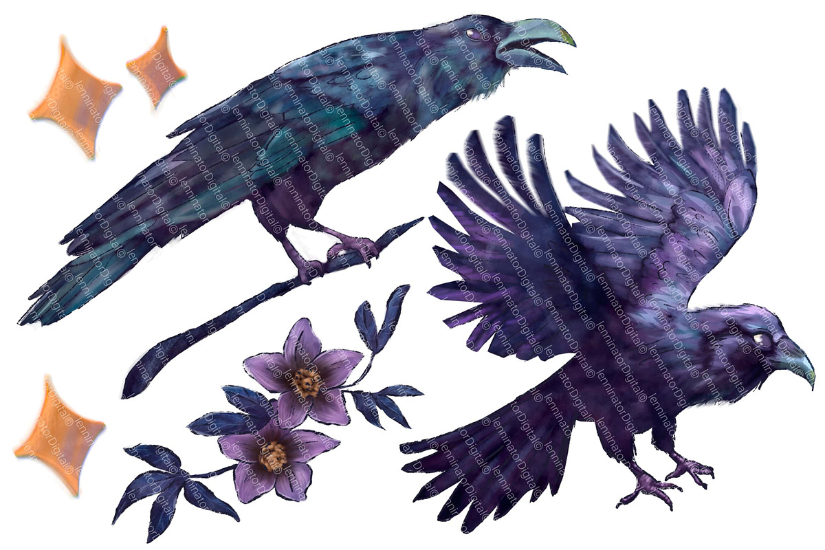 Celestial Raven PNG Clipart, an Animal Illustration by Lenninator Digital (Photo 7 of 9)