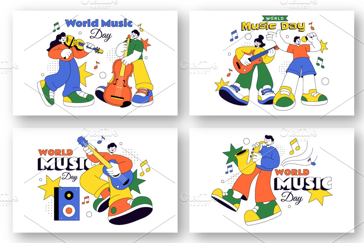 10 World Music Day Illustration, a Person Illustration by denayunebgt (Photo 3 of 4)