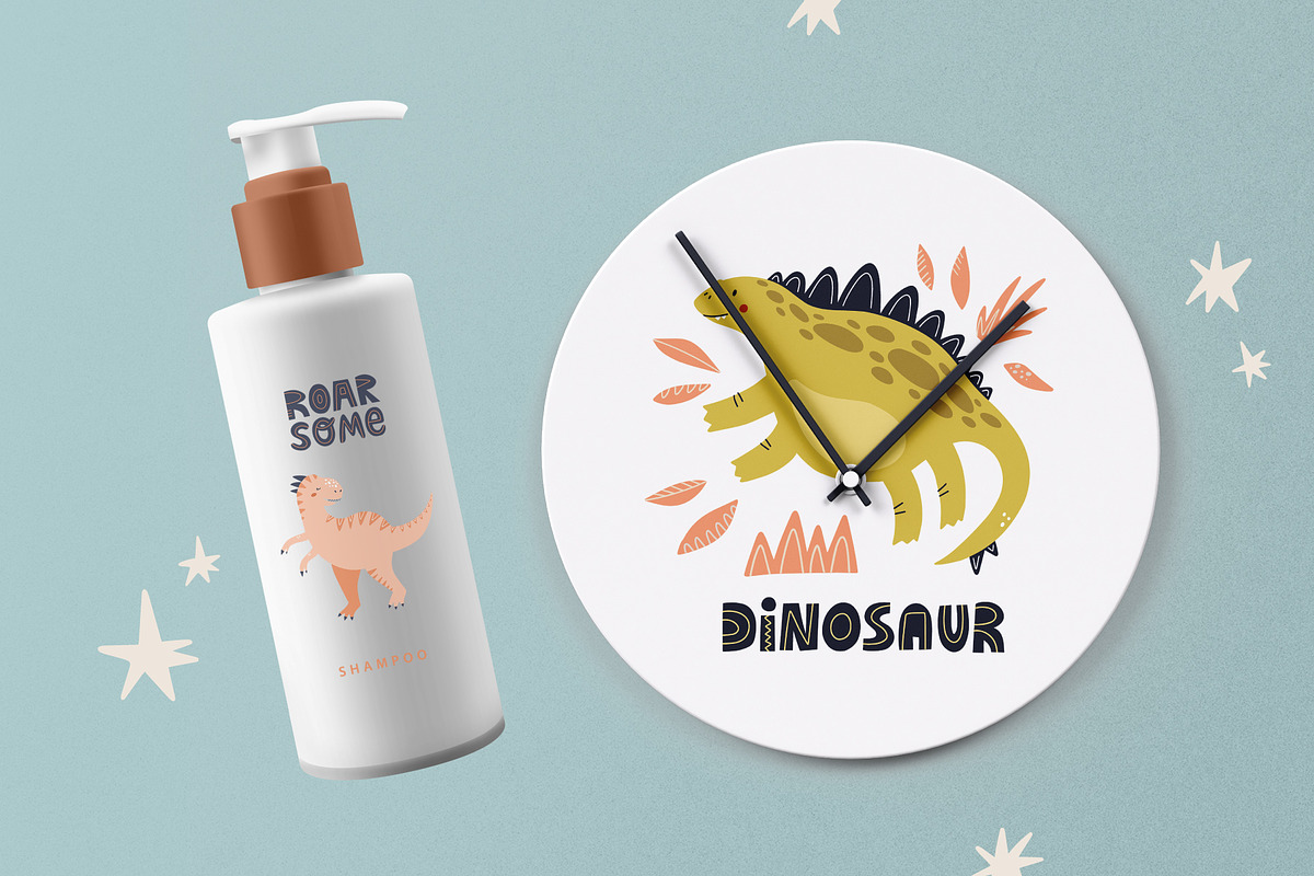 Cute Dino. Abstract Kids Set, an Object Graphic by MaNechaeva (Photo 10 of 12)