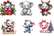 Chirstmas Elephant Clipart Sublimati, an Illustration by DreamArtGraphic (Thumbnail 5 of 5)