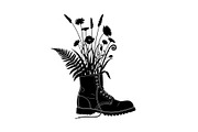 Floral Boot Silhouette Bundle, an Illustration by Gaye Art (Thumbnail 2 of 31)