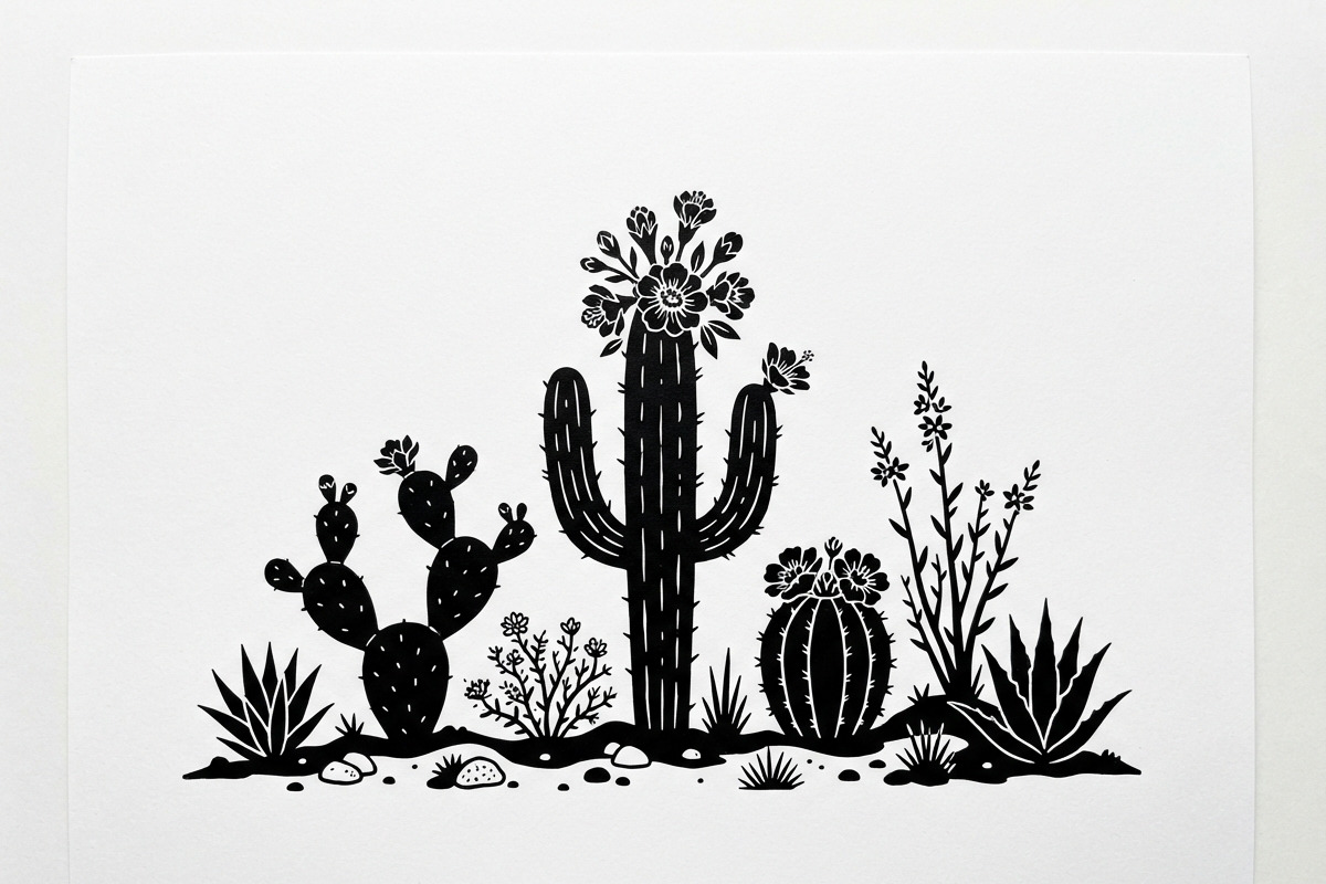 60 Desert Cactus Floral Silhouette, a Seasonal Illustration by Amazin_art (Photo 22 of 34)
