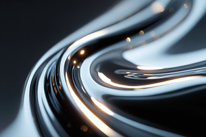 Abstract metallic flow with highlights, an Abstract Photo by AlyaAnd