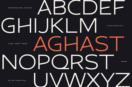 Aghast Sans - Regular and Outline, a Sans Serif Font by Up Up Creative