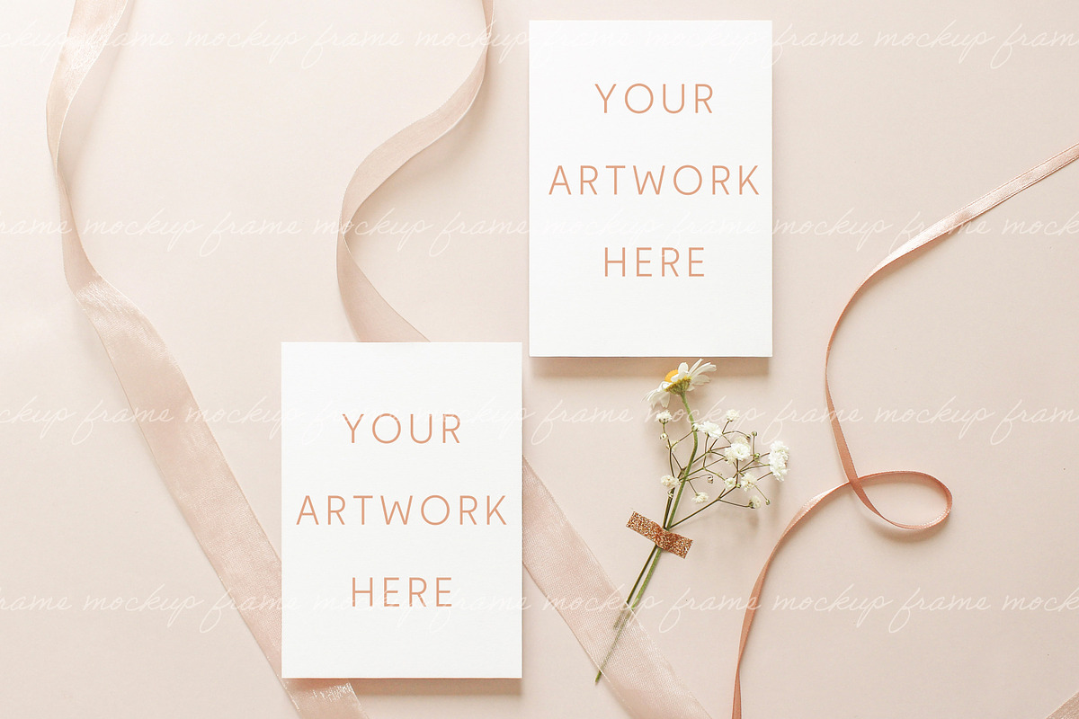 Card Mockup 5x7 Invitation Mockup, a Print Template by BirdieFrames (Photo 2 of 4)