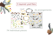 Festive Winter Florals, an Illustration by plaidGecko (Thumbnail 3 of 4)