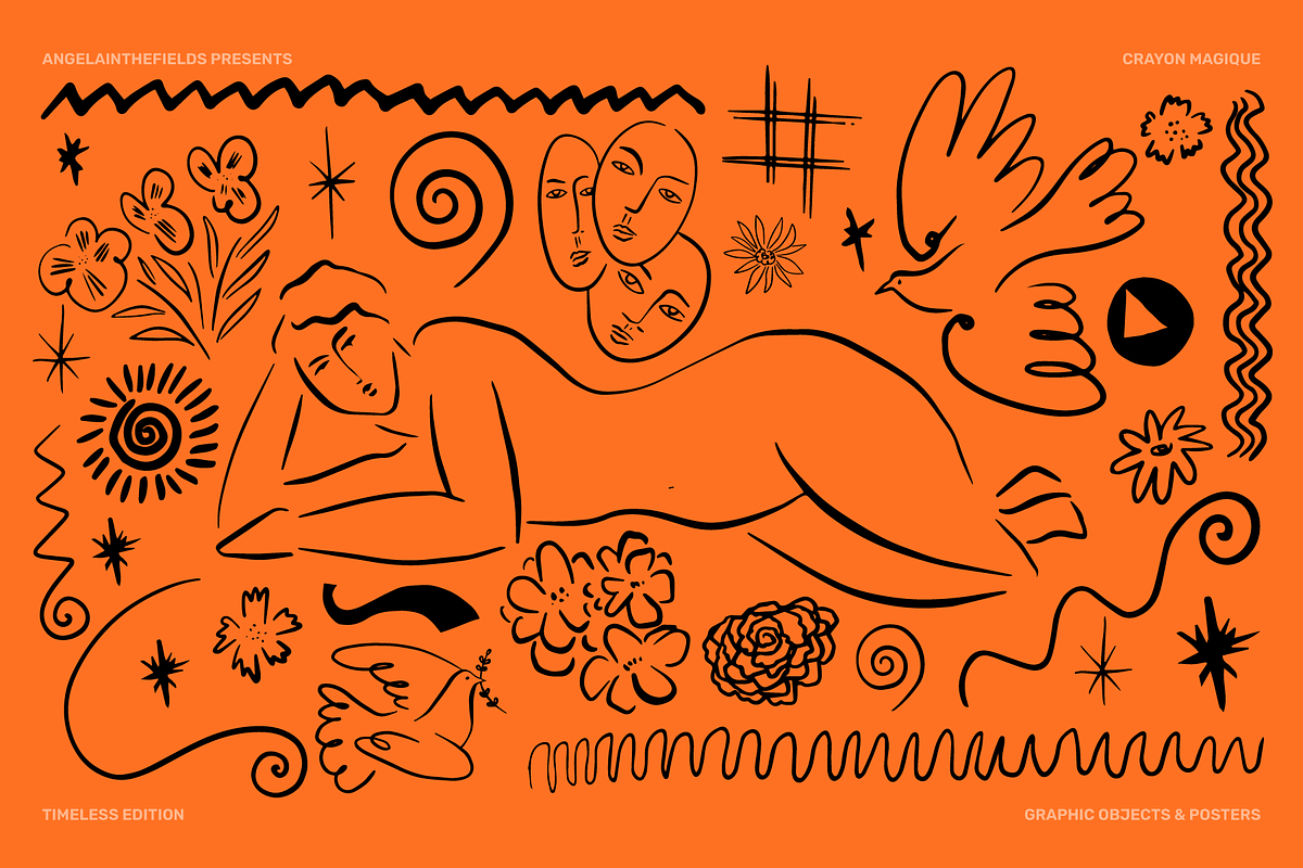 200+ Retro Modern Doodle Art, a Decorative Illustration by angelainthefields (Photo 13 of 21)