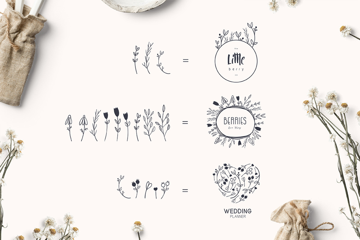 110 FLORAL ELEMENTS, an Illustration by Luna Dreams (Photo 7 of 7)