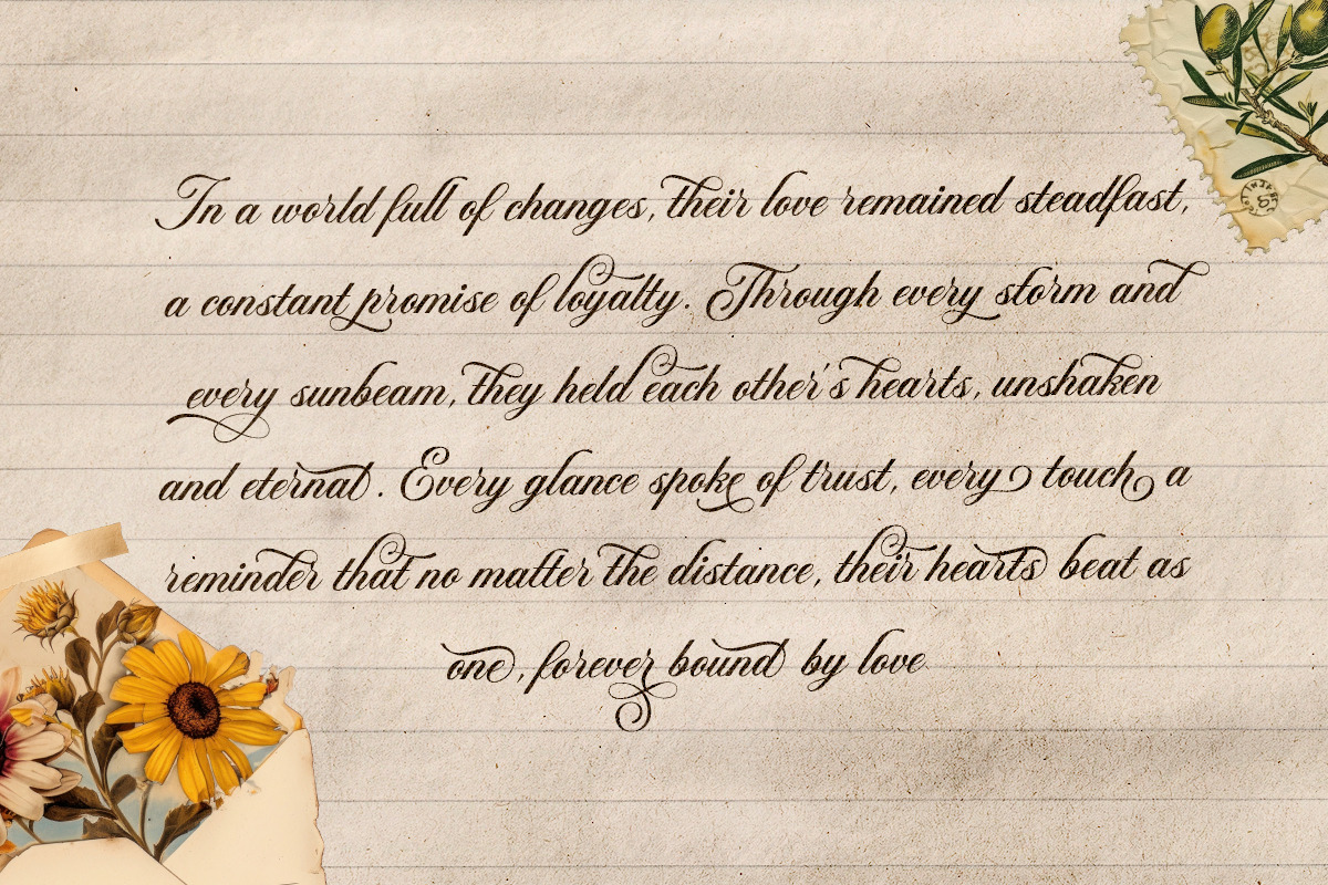 Regality - Luxury Romance Script, a Script Font by Bale Type (Photo 6 of 10)