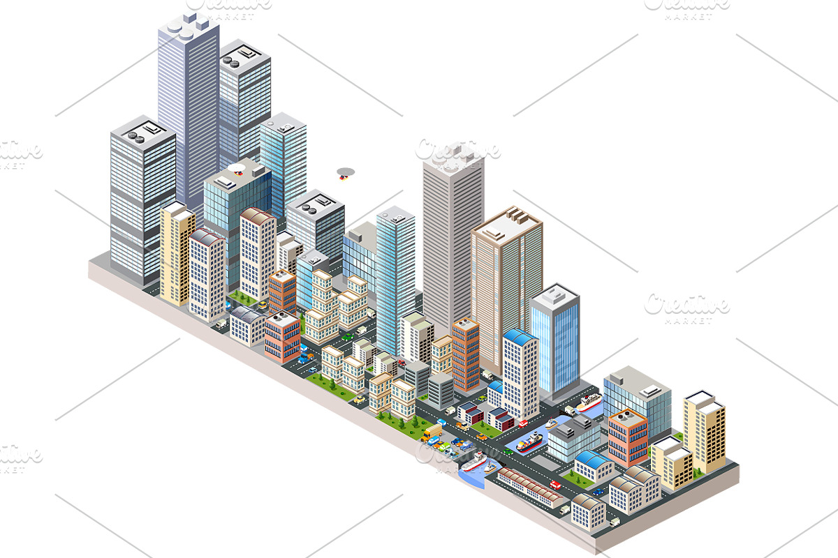 Large isometric city, an Education Illustration by AlexZeL (Photo 2 of 3)
