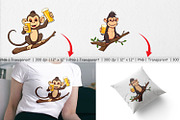Monkey Beer Day Clipart, a Graphic by Artnoy (Thumbnail 3 of 5)