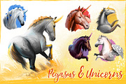 Pegasus and Unicorns 13 PSDPNG JPEG, an Animal Illustration by Dneprstock (Thumbnail 1 of 12)
