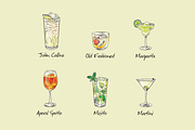 Cocktail set 1. Vector illustrations, a Food Illustration by Svitlo illustrations (Thumbnail 3 of 4)