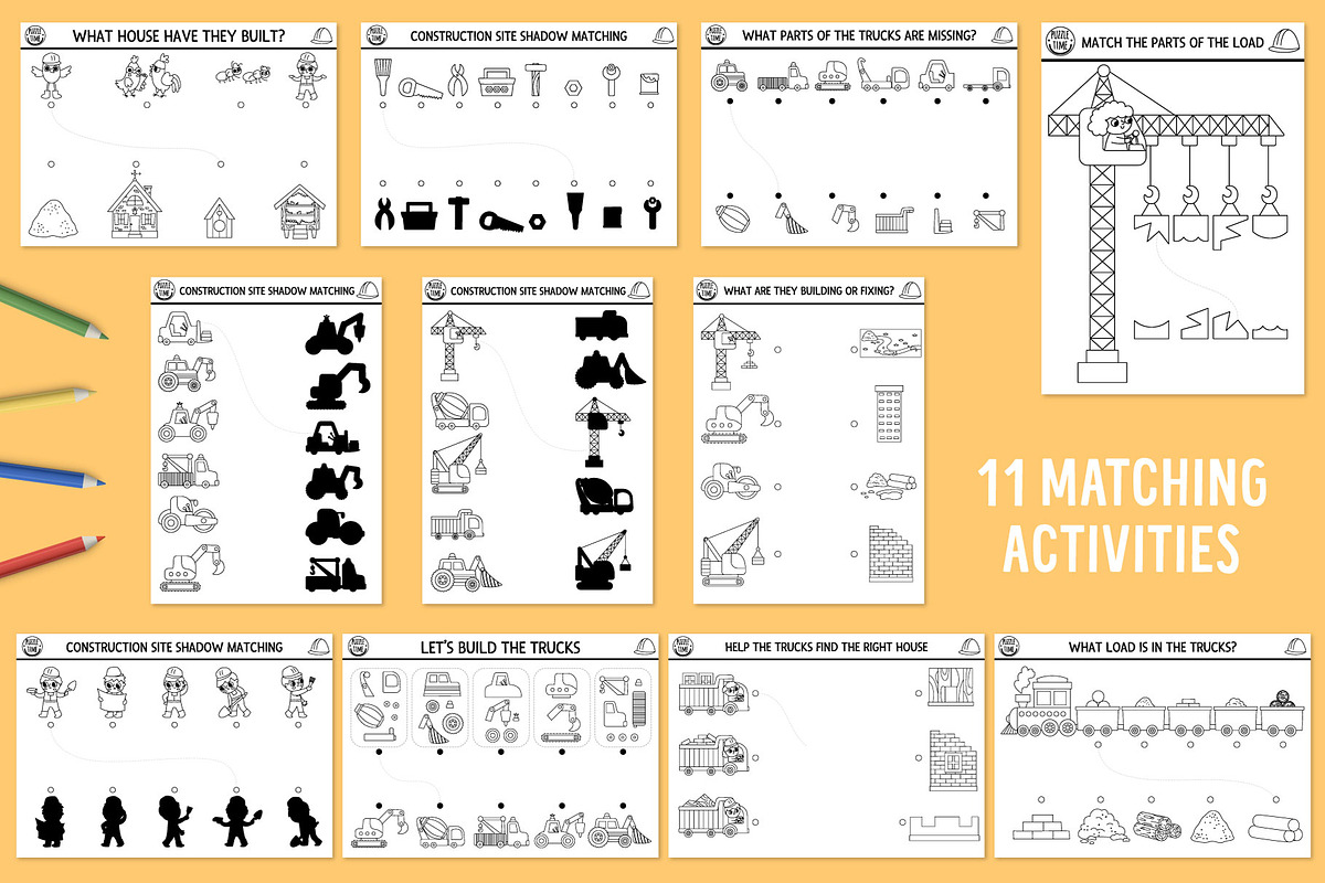 Construction site coloring games, an Education Illustration by Lexi Claus (Photo 4 of 15)