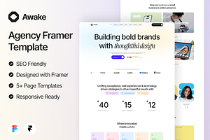 Awake Agency Framer Template, a Landing Page Template by WrapPixel