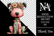 Whimsical Valentine Dog Clipart Set, an Animal Illustration by RobertsArt (Thumbnail 2 of 6)