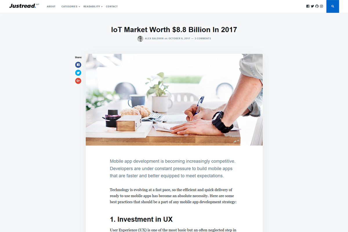 Justread - A WordPress Blog Theme, a WordPress Template by GretaThemes (Photo 2 of 3)