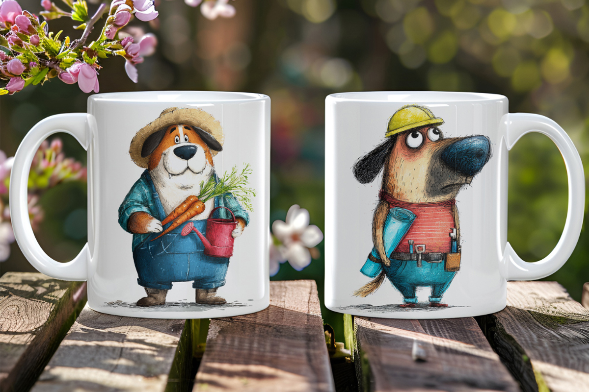 Whimsical Dogs With Big Jobs, an Animal Illustration by PrintHaven Designs (Photo 9 of 10)