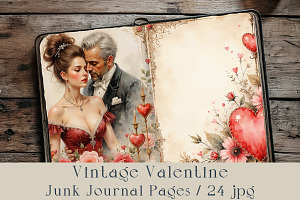 Vintage Valentine Junk Journal Pages