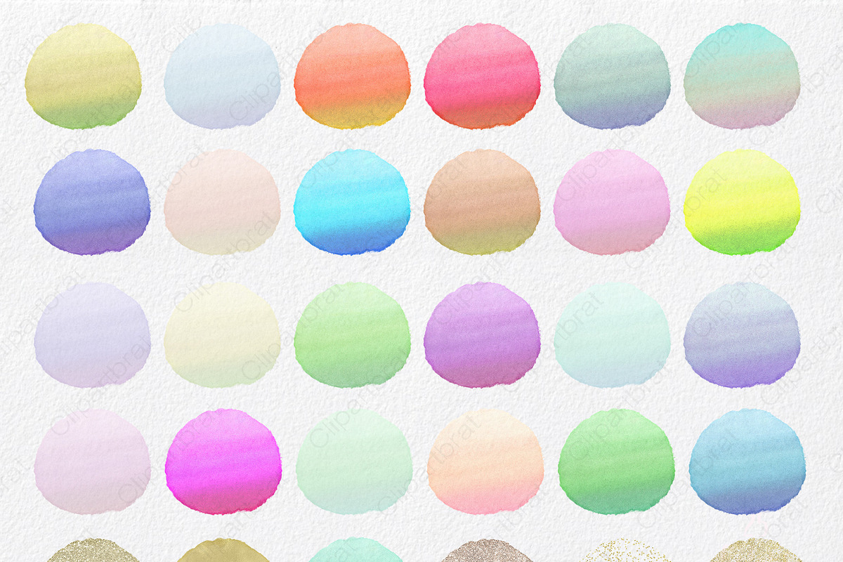 Watercolor Brush Circles & Gold, an Object Graphic by ClipartBrat Graphics (Photo 2 of 2)