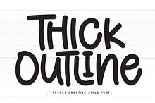 Thick Outline | Script Font