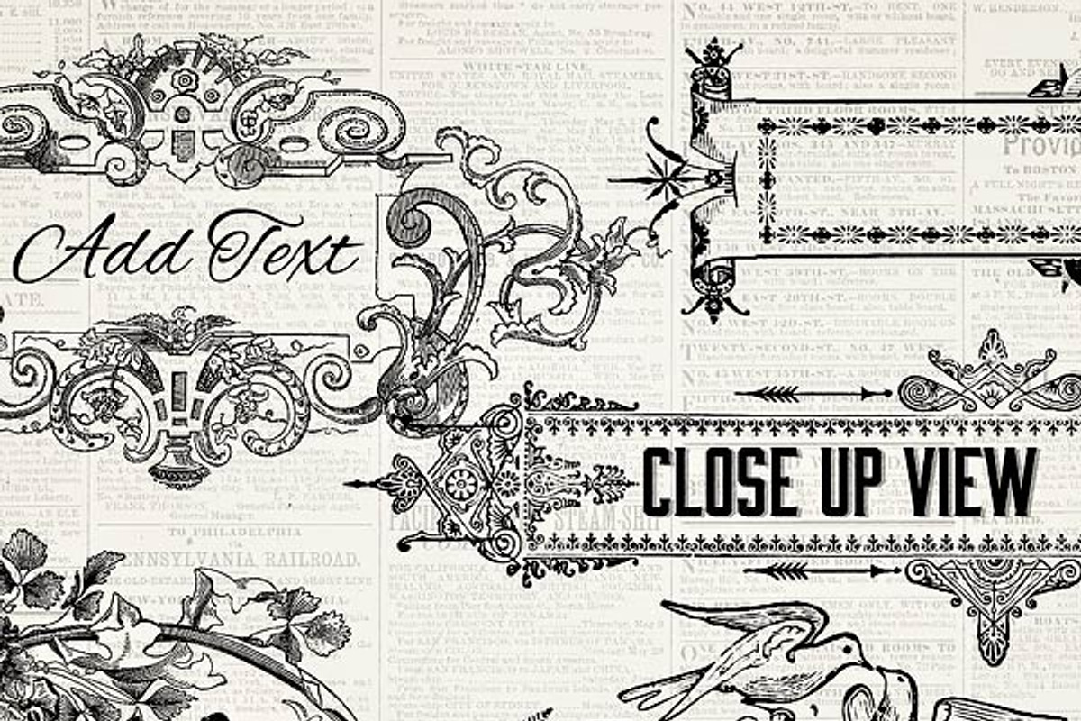 Vintage Banners, an Illustration by Vintage Style Designs (Photo 2 of 3)