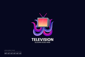 Monster Television Gradient Logo, a Branding & Logo Template by Zeer Graphic