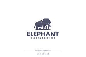 Elephant Logo Flat Silhouette, a Branding & Logo Template by Artnivora.Std
