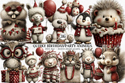 Quirky Birthday Party Animals PNG, an Illustration by Canvas Craft (Thumbnail 1 of 7)