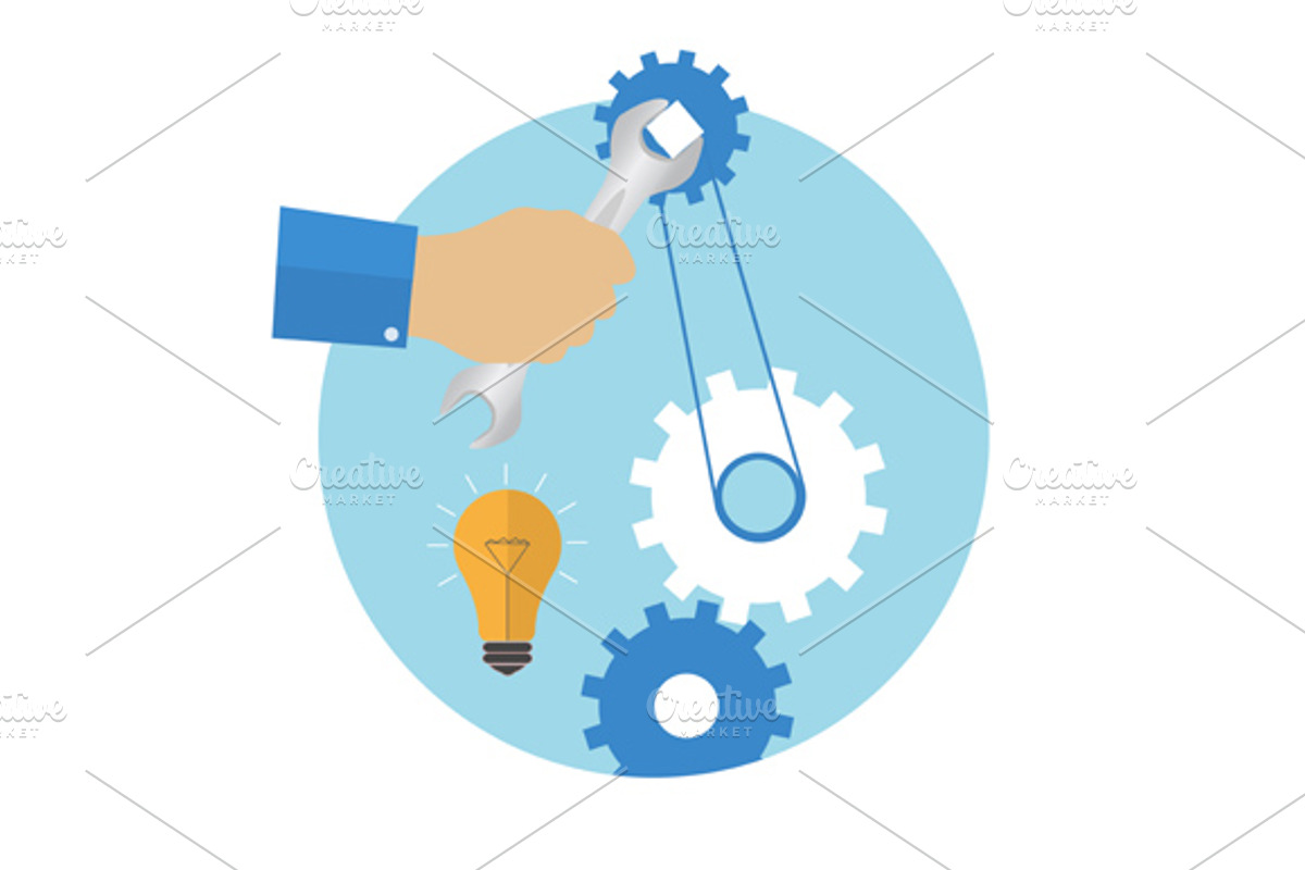 Set hand with wrench. Repair icon preview 2