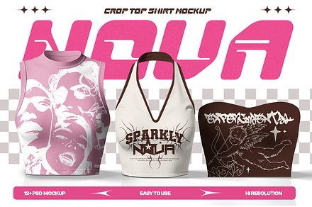 Nova - Crop Top Woman Shirt Mockup