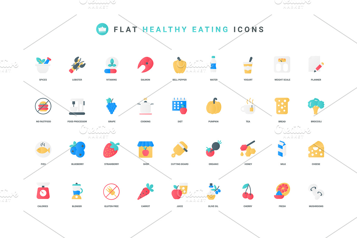 Traditional food & dishes icons, a Food Illustration by Lemberg Vector
