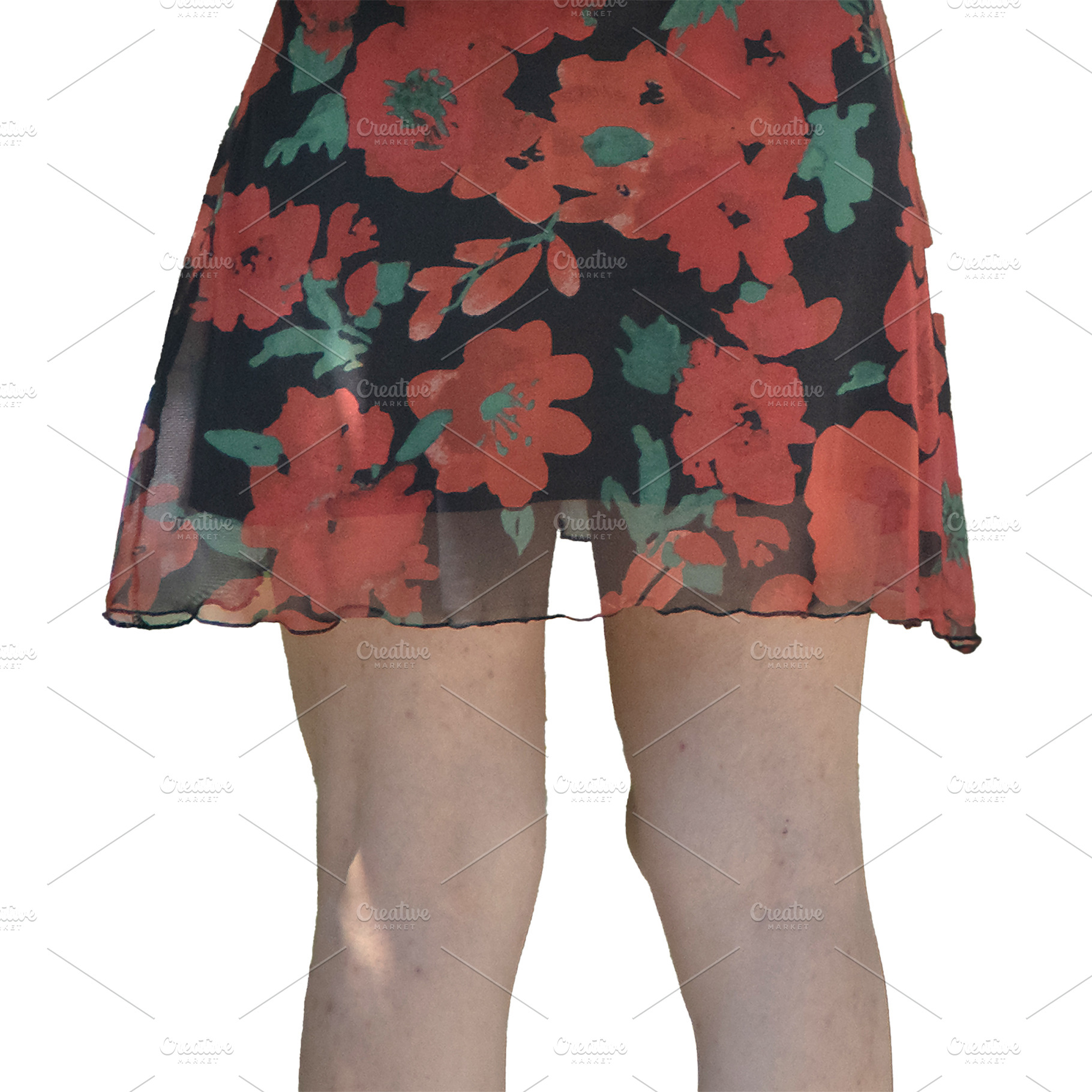 Woman with floral skirt closeup shot, a Person Photo by DanFLCreativo