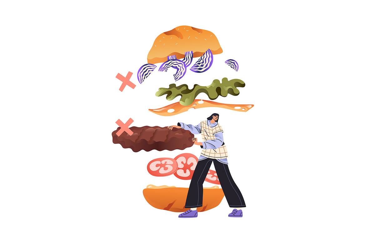Eating disorders concept set, poster, a Food Illustration by PaperTrident (Photo 6 of 9)
