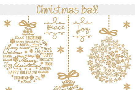 Vector christmas ball gold/white