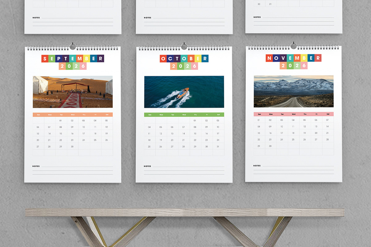 Colorful 2026 Wall Calendar Template preview 5