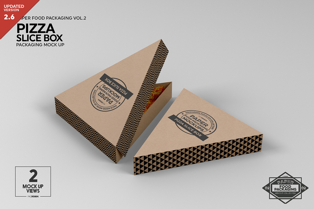 Pizza Slice Box Packaging Mockup, a Cups & Container Mockup by INCDesign (Photo 1 of 9)