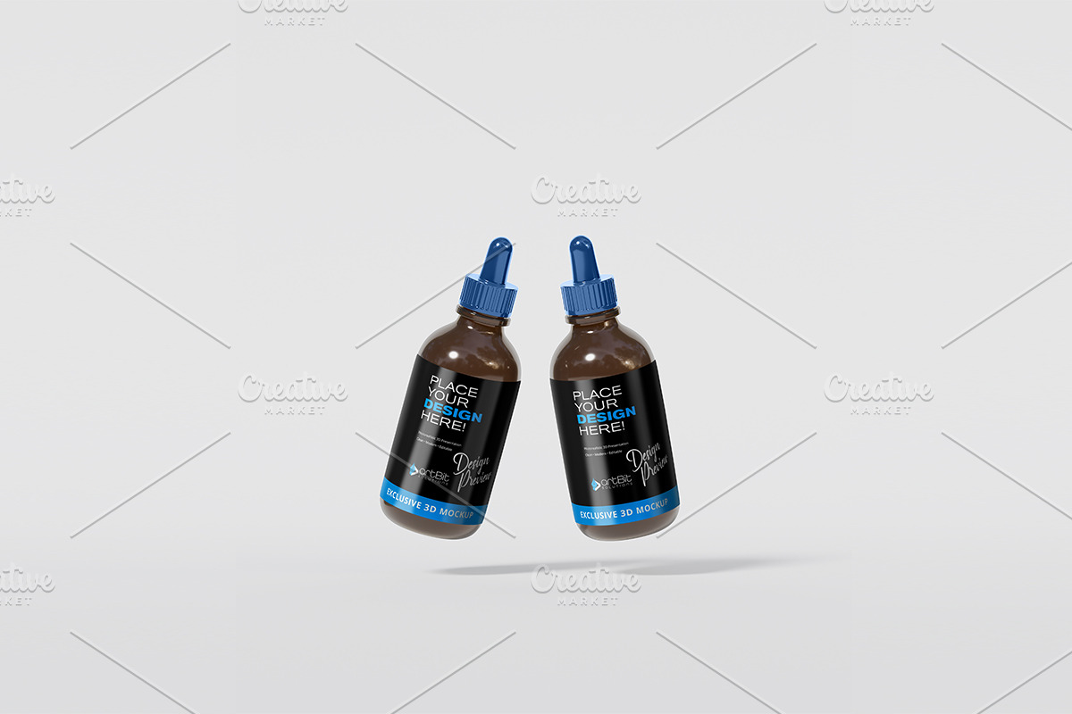 Amber Dropper bottle mockup set, a Cups & Container Mockup by artBit Design Studio (Photo 5 of 6)