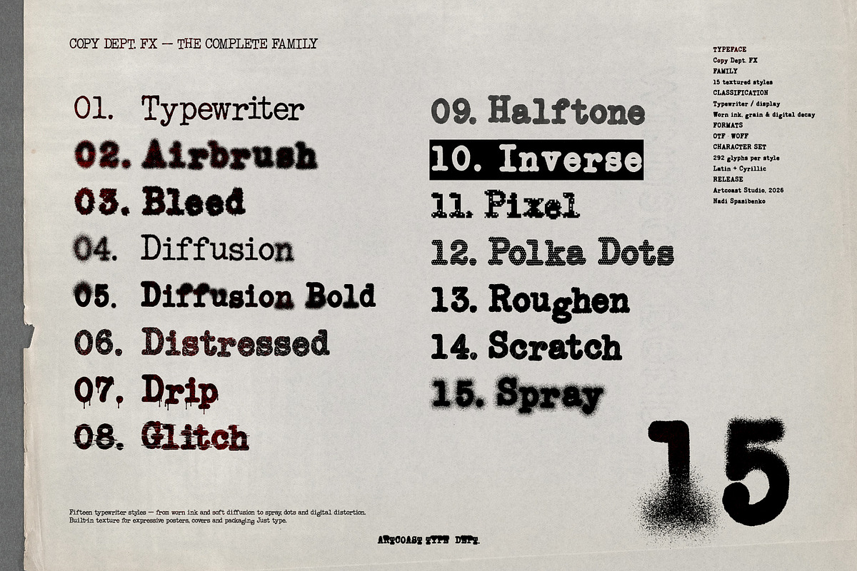 Copy Dept FX — Xerox Typeface Family, a Slab Serif Font by nadispasibenko (Photo 3 of 6)