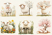 Spring Sheep Clipart, a Work Illustration by OK Design (Thumbnail 4 of 4)