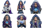 Fantasy Winter Girls Clipart Bundle, an Illustration by Craft Nest (Thumbnail 9 of 11)
