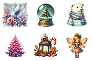 Silver Pink Christmas Clipart, an Illustration by SinaCreation (Thumbnail 4 of 7)