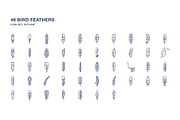 Bird feathers icon set, an Icon by Icongeek26 (Thumbnail 3 of 6)