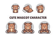 6 Cute Bear Mascot Characters Logo, a Branding & Logo Template by Artnivora.Std (Thumbnail 2 of 2)