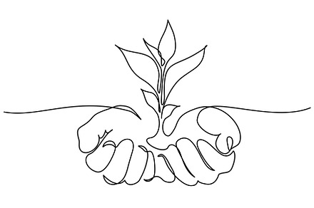 Hands keep sprout of plant, an Object Illustration by Valenty