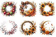 Fall Wreath Clipart, Autumn Wreath, an Illustration by DreamArtGraphic (Thumbnail 2 of 4)