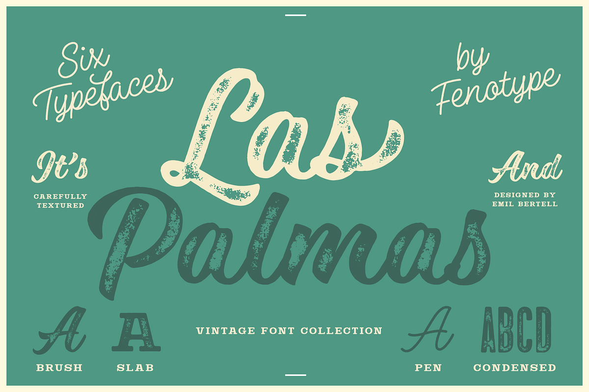 Las Palmas vintage font collection